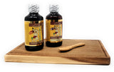 Baker's Gift Set:  Usumacinta Pure Vanilla 4 Ounces Amber and Clear, Cutting Board & Decorative Spoon