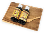 Baker's Gift Set:  Usumacinta Pure Vanilla 4 Ounces Amber and Clear, Cutting Board & Decorative Spoon