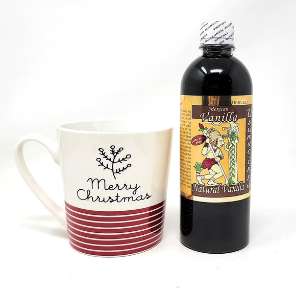 Usumacinta Pure Vanilla 16.8oz Amber and Merry Christmas Coffee Mug Gift Set